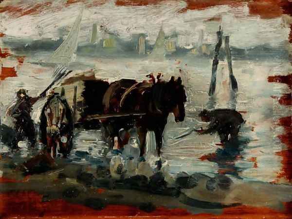 Gathering Kelp Oil Painting by Isaac Lazarus Israels