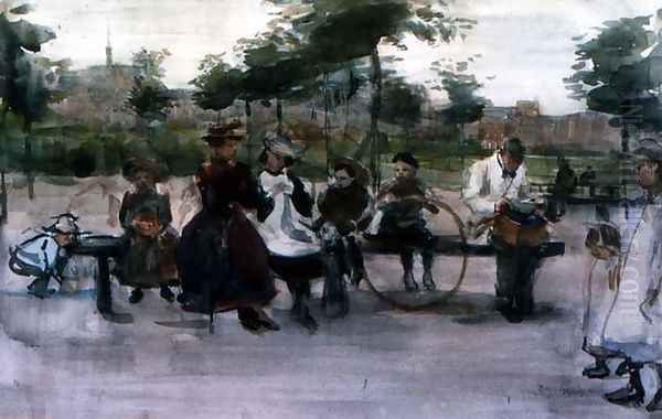 The Park Bench Amsterdam Oil Painting by Isaac Lazarus Israels