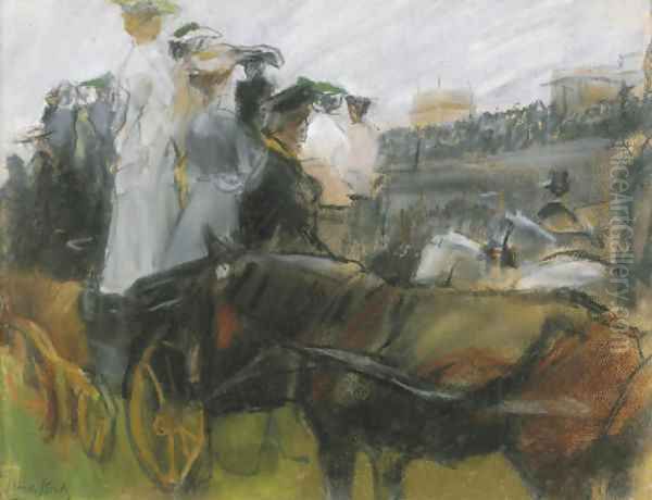 At the Longchamps races, Paris Oil Painting by Isaac Lazarus Israels