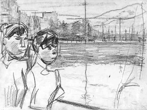 Waspitten on the Damrak Oil Painting by Isaac Lazarus Israels