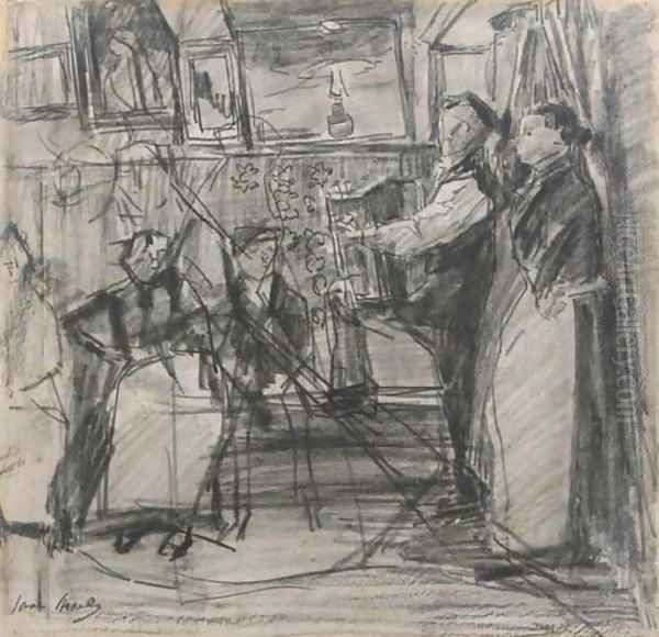 Musical entertainment Oil Painting by Isaac Lazarus Israels