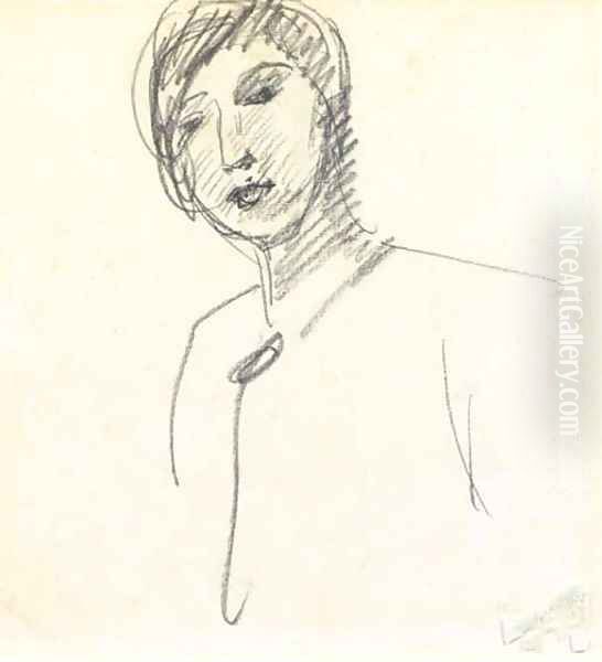 Study of a young woman Oil Painting by Isaac Lazarus Israels