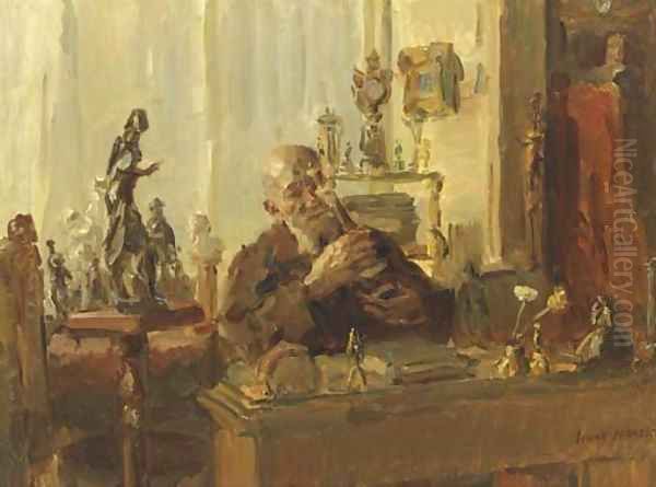 The antique dealer Oil Painting by Isaac Lazarus Israels