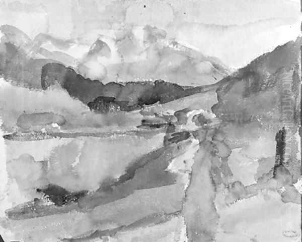 A mountain lake near Bern, Switzerland Oil Painting by Isaac Lazarus Israels