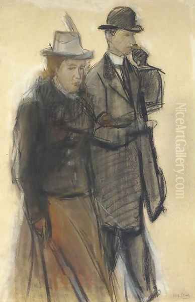 A promenade Oil Painting by Isaac Lazarus Israels