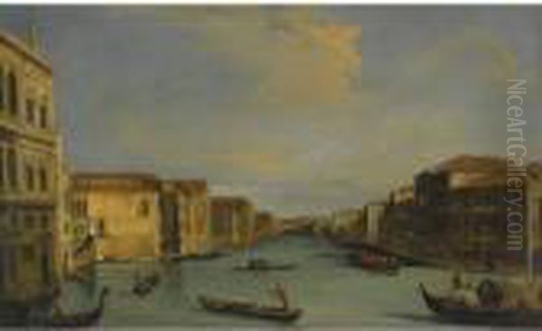 Venice, A View Of The Grand 
Canal Looking North-east From The Palazzo Balbi To The Rialto Bridge Oil Painting by (Giovanni Antonio Canal) Canaletto