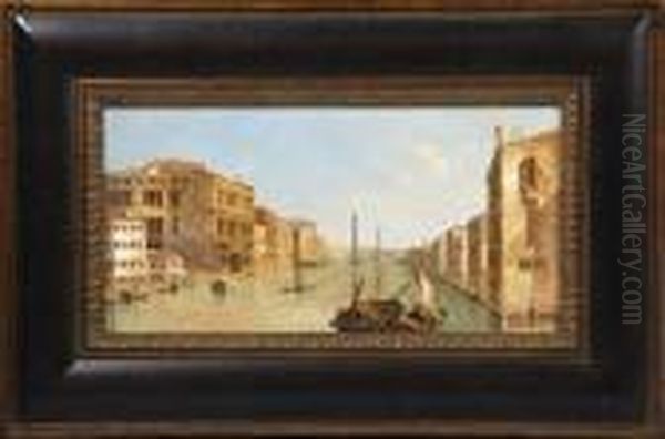 Grand Canal, 
Venice, 
Looking East Oil Painting by (Giovanni Antonio Canal) Canaletto