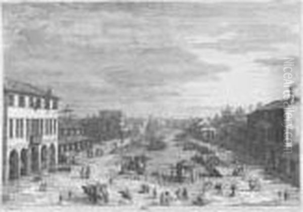 Mestre (b. 3) Oil Painting by (Giovanni Antonio Canal) Canaletto