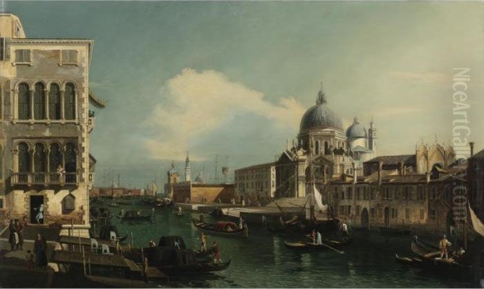 View Of The Grand Canal With 
Santa Maria Della Salute And The Dogana From The Campo Santa Maria 
Zobenigo, Venice Oil Painting by (Giovanni Antonio Canal) Canaletto