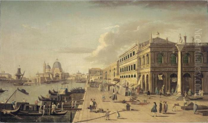 Venice, A View Of The Molo With The Column Of Saint Theodore Oil Painting by (Giovanni Antonio Canal) Canaletto