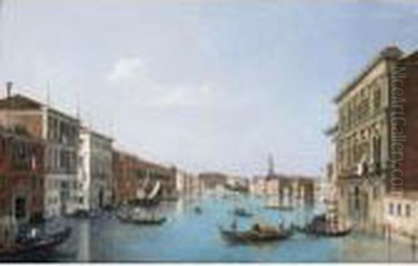Venice, A View Of The Grand 
Canal Looking North-west From The Palazzo Vendramin-calergi To The 
Church Of San Geremia And The Palazzo Flangini Oil Painting by (Giovanni Antonio Canal) Canaletto