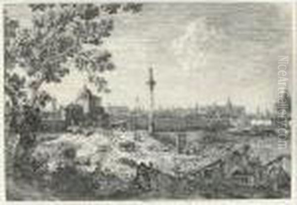 Imaginary View Of Padua (de V., B. 11) Oil Painting by (Giovanni Antonio Canal) Canaletto