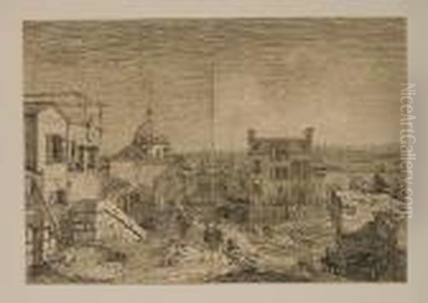 The House With The Peristyle (bromberg 14) Oil Painting by (Giovanni Antonio Canal) Canaletto