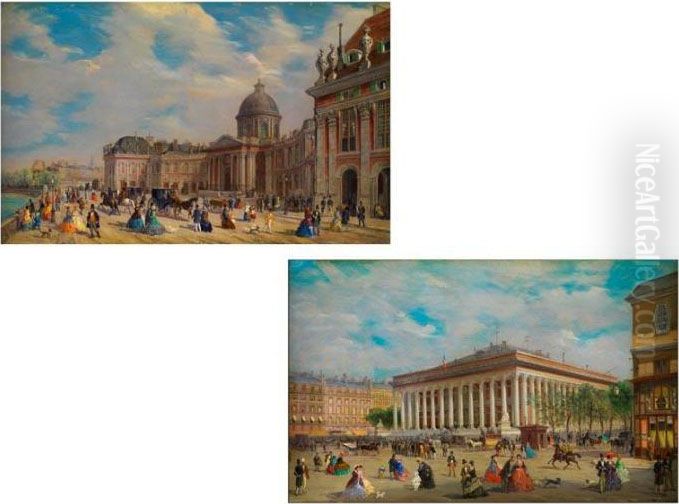 Die Bibliotheque Mazarine Oil Painting by Guiseppe Canella