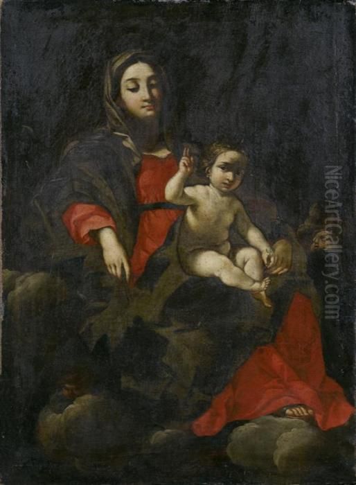 The Madonna And Child Oil Painting by Simone Cantarini (Pesarese)