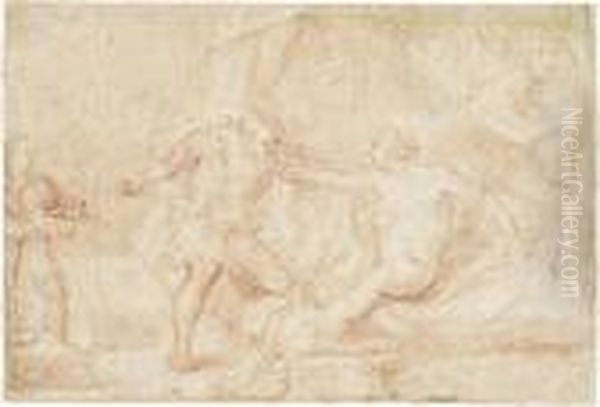 Tarquinius Und Lucretia Oil Painting by Simone Cantarini (Pesarese)