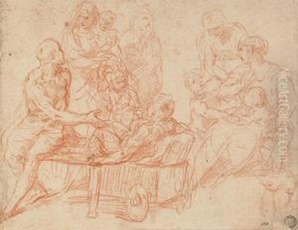 Saint Peter Healing The Cripple Oil Painting by Simone Cantarini (Pesarese)