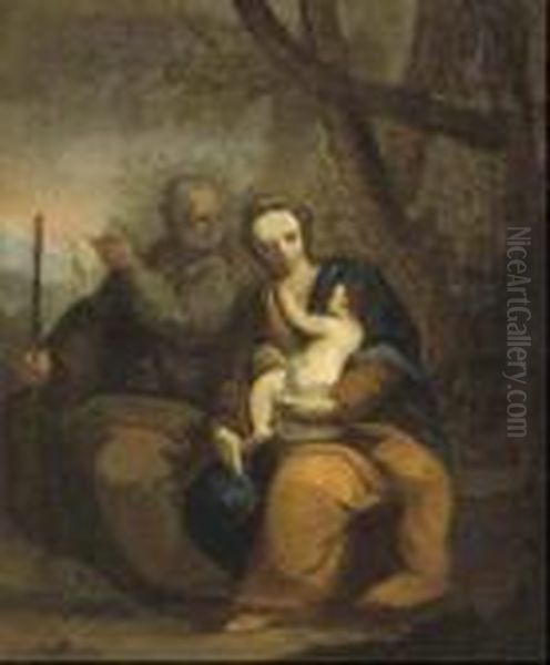 Riposo Durante La Fuga In Egitto Oil Painting by Simone Cantarini (Pesarese)