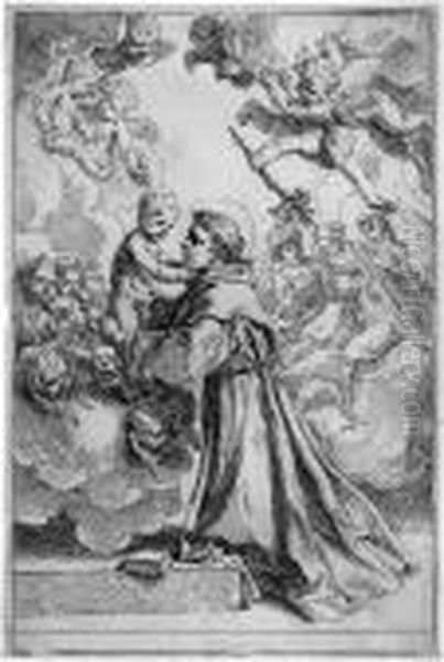 Der Hl. Antonius Von Padua Oil Painting by Simone Cantarini (Pesarese)