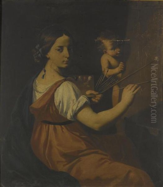 Allegoria Della Pittura Oil Painting by Simone Cantarini (Pesarese)