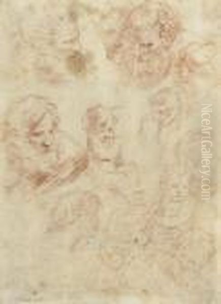 Studienfolge Zum Thema Der Heiligen Familie. Oil Painting by Simone Cantarini (Pesarese)