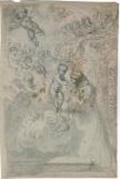 Sant' Antonio Da Padova E Gesu Bambino Oil Painting by Simone Cantarini (Pesarese)