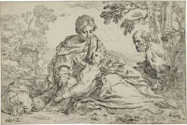 Untitled Oil Painting by Simone Cantarini (Pesarese)