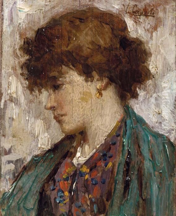 Profilo Oil Painting by Vincenzo Caprile