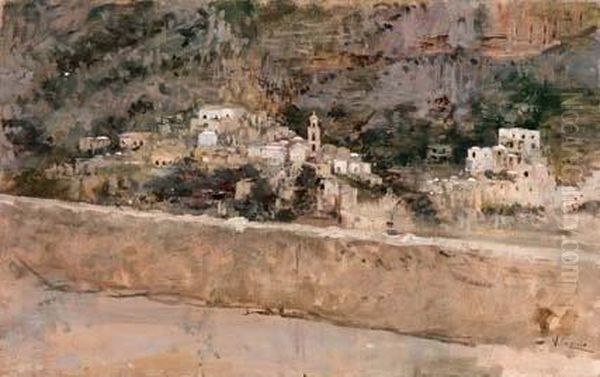 Paese Di Montagna Oil Painting by Vincenzo Caprile