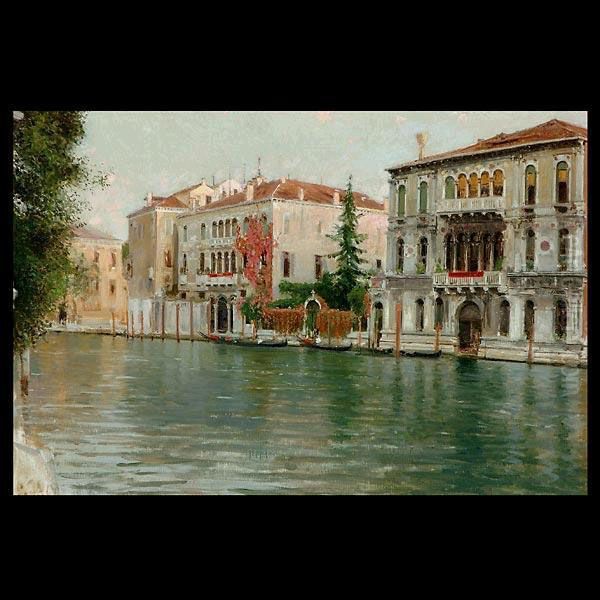 Caprile.italian . The Grand 
Canal, Venice. Oil On Canvas. 15 1/2x 23 Inches. Signed Indistinctly 
Lower Left: V. Caprile Oil Painting by Vincenzo Caprile