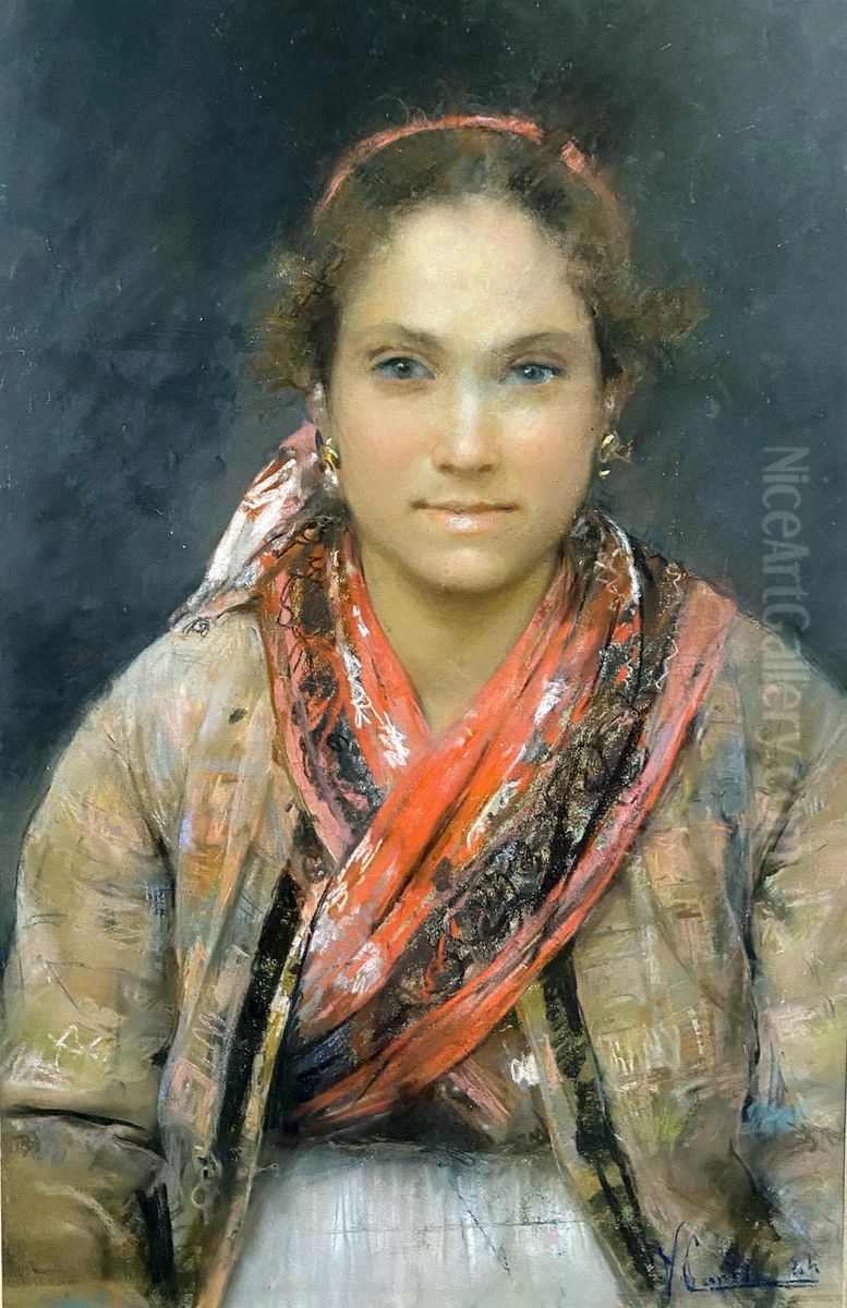 Popolana Oil Painting by Vincenzo Caprile