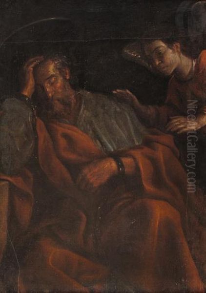 Sanpietro E L'angelo Oil Painting by Caravaggio