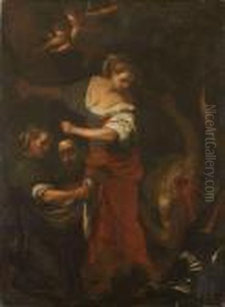 Giuditta Ed Oloferne Oil Painting by Caravaggio