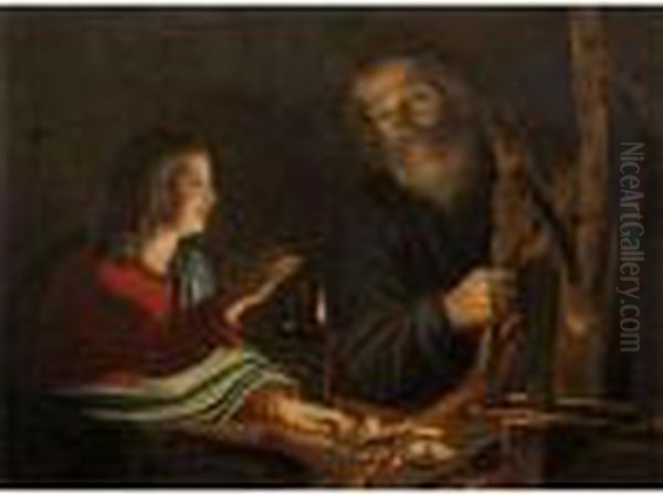 San Giuseppe E Gesu Oil Painting by Caravaggio