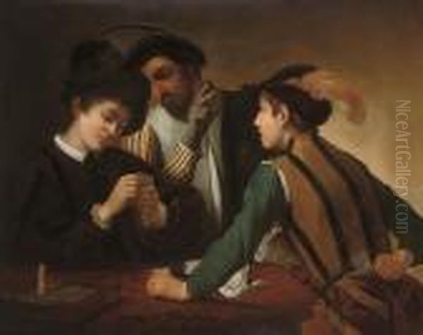 The Cardsharps Oil Painting by Caravaggio