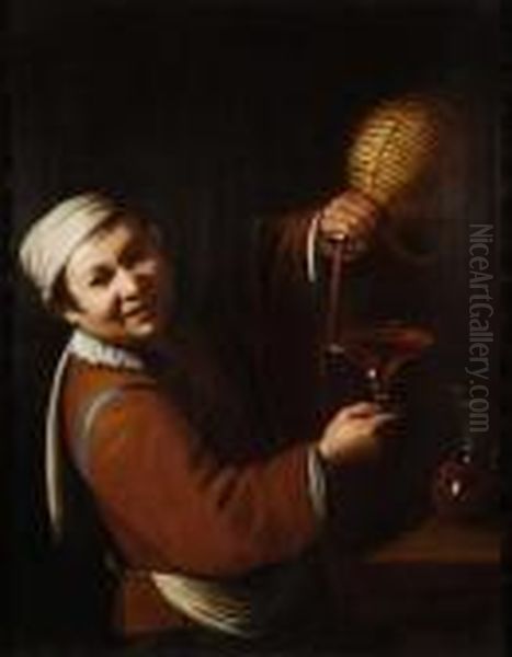 Giovane Oste Che Versa Il Vino Oil Painting by Caravaggio