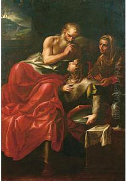 Giacobbe Carpisce La Benedizione Di Isacco Oil Painting by Caravaggio