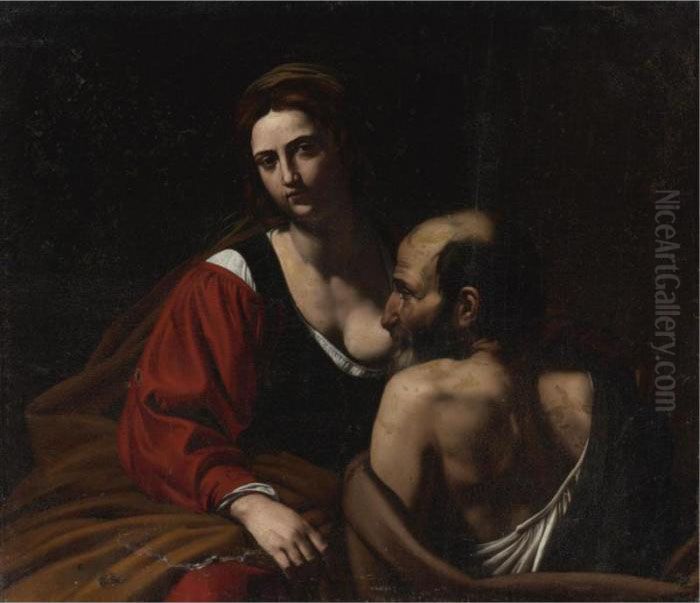 Roman Charity Oil Painting by Caravaggio