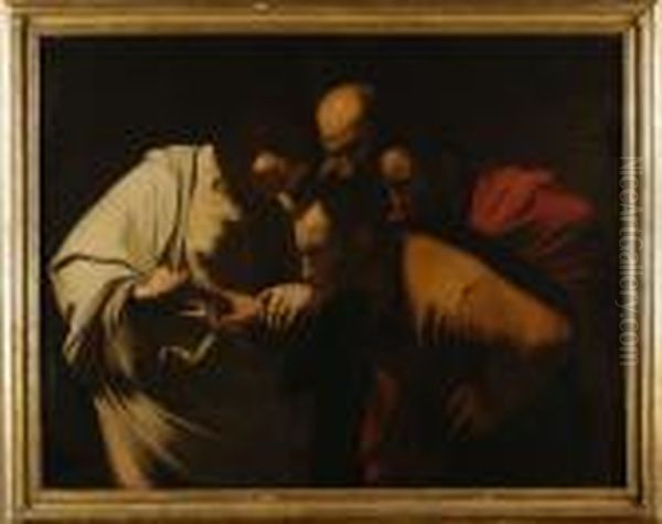 L'incredulita Di San Tommaso Oil Painting by Caravaggio