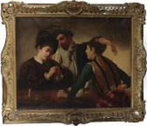 The Cardsharps Oil Painting by Caravaggio