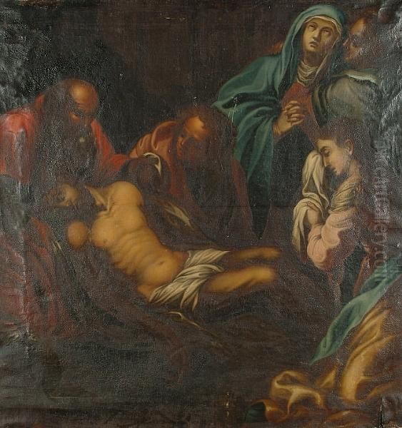 Bearing The Body Of Christ Oil Painting by Caravaggio