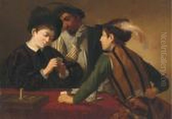 The Cardsharps Oil Painting by Caravaggio