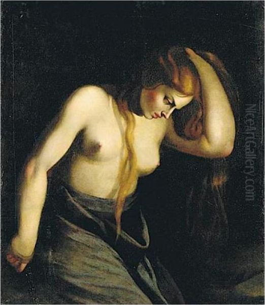 Penitent Magdalene Oil Painting by Caravaggio