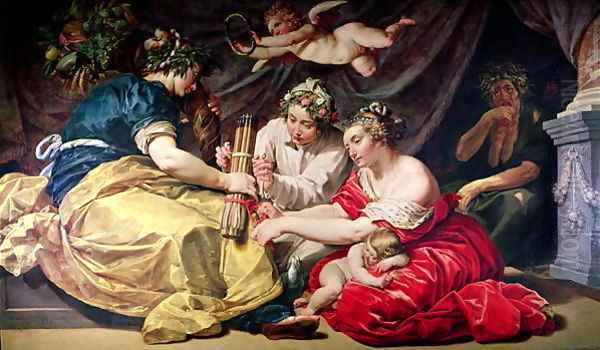 Peace and Plenty Binding the Arrows of War 1614 Oil Painting by Abraham Janssens