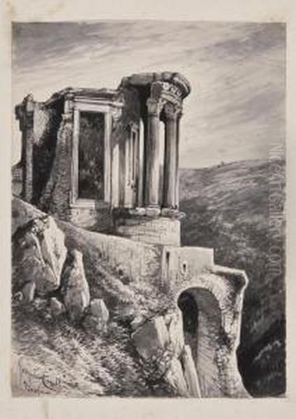 Views Around Rome Oil Painting by Consalvo Carelli