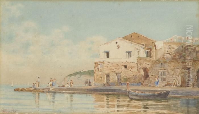 Mergellina A Napoli Oil Painting by Consalvo Carelli