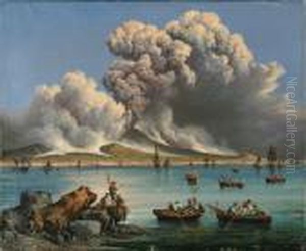 Eruzione Del Vesuvio Del 1872 Oil Painting by Consalvo Carelli