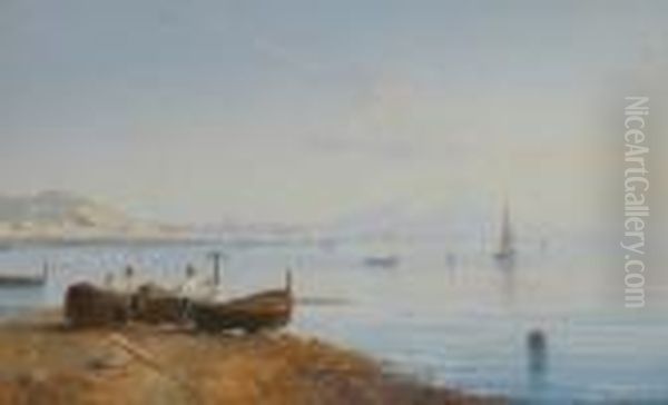 Golfo Di Napoli Oil Painting by Consalvo Carelli