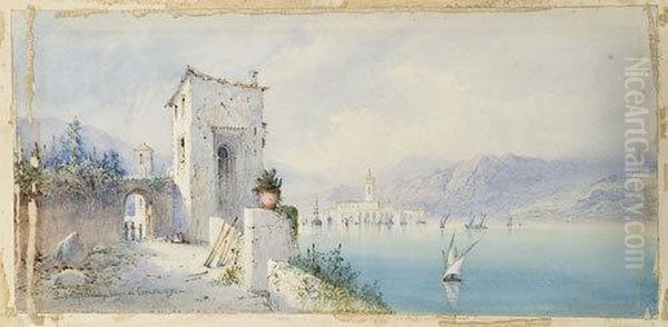 Veduta Del Lago Di Como Oil Painting by Gabriele Carelli