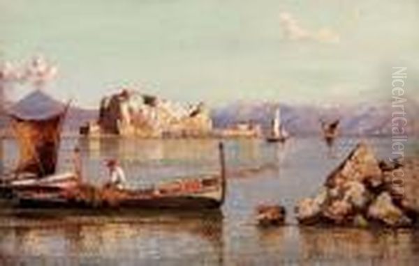 Castel Dell'ovo Oil Painting by Giuseppe Carelli
